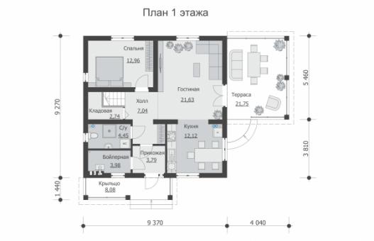 Проект одноэтажного дома с мансардой