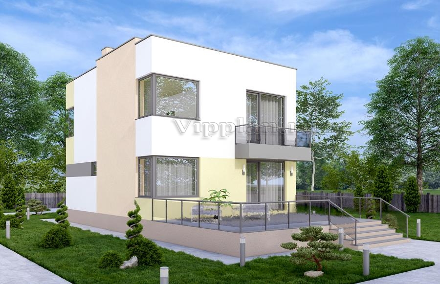 Двухэтажный дом с террасой и тремя спальнями.